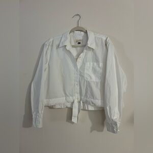 Universal Thread Cropped Button-Down Shirt with Tie - L